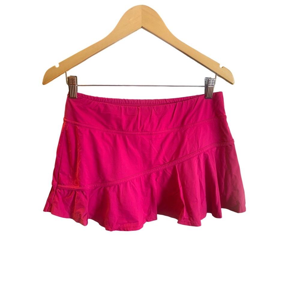 Lija Womens Pink Ruffle Athletic Skort Tennis Golf Pickleball Skirt Preloved M.